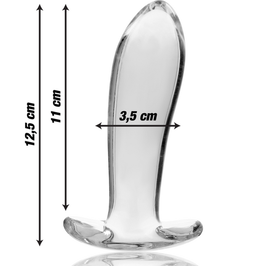 NEBULA SERIES BY IBIZA - MODELO 5 ANAL PLUG VIDRO BOROSILICADO TRANSPARENTE 12.5 CM -O- 3.5 CM