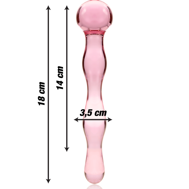 NEBULA SERIES BY IBIZA - MODELO 13 DILDO VIDRO BOROSILICADO TRANSPARENTE 18 CM -O- 3.5 CM