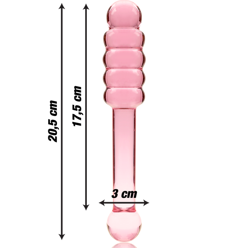 NEBULA SERIES BY IBIZA - MODELO 20 DILDO VIDRO BOROSILICADO TRANSPARENTE 20.5 CM -O- 3 CM