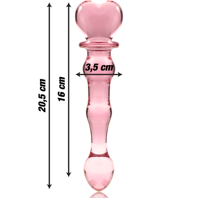 NEBULA SERIES BY IBIZA - MODELO 21 DILDO VIDRO BOROSILICADO TRANSPARENTE 20.5 CM -O- 3.5 CM