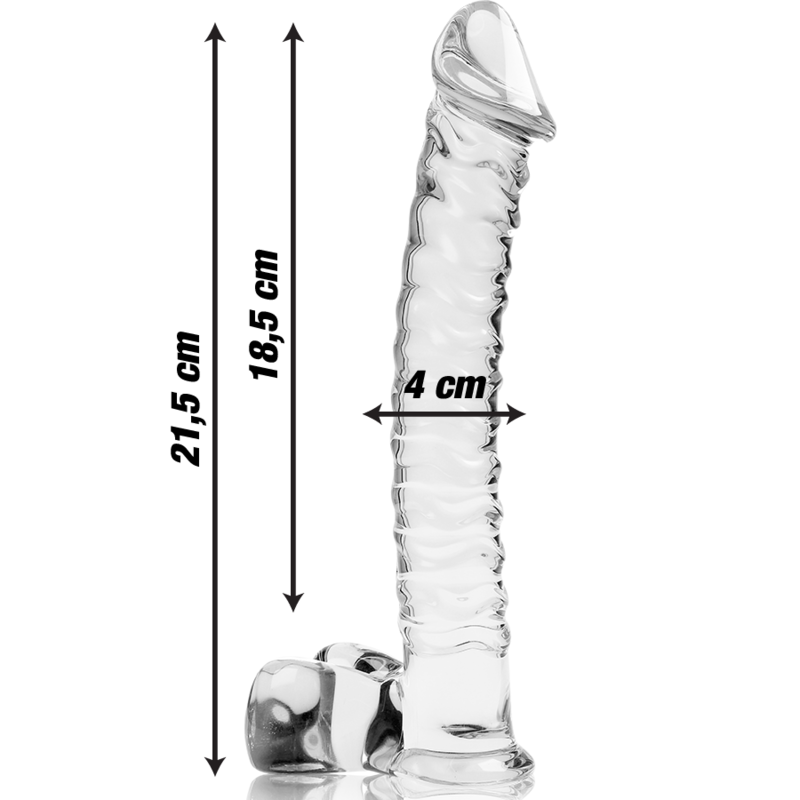 NEBULA SERIES BY IBIZA - MODELO 23 DILDO VIDRO BOROSILICADO TRANSPARENTE 21.5 CM -O- 4 CM