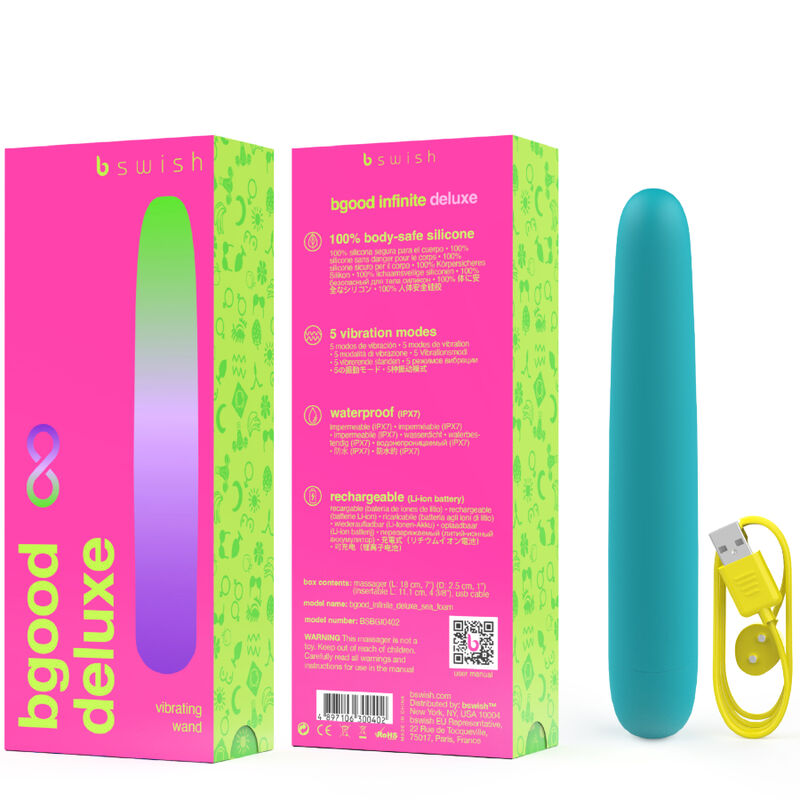 B SWISH - BGOOD INFINITE DELUXE VIBRADOR RECARREGVEL SILICONE AZUL