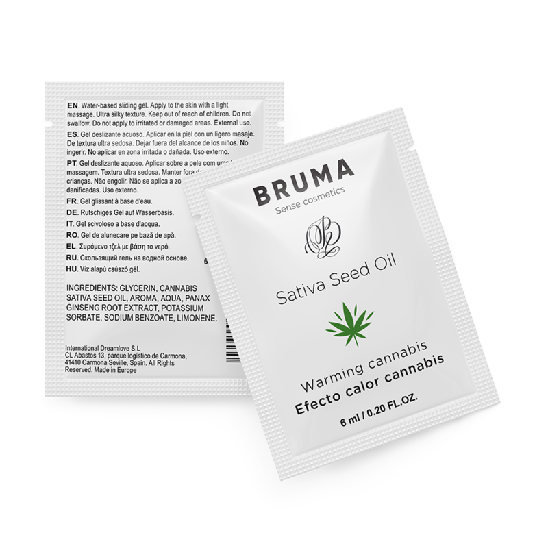 BRUMA - SATIVA SEED OIL SLIDING GEL AQUECEDOR SABOR CANNABIS 6 ML