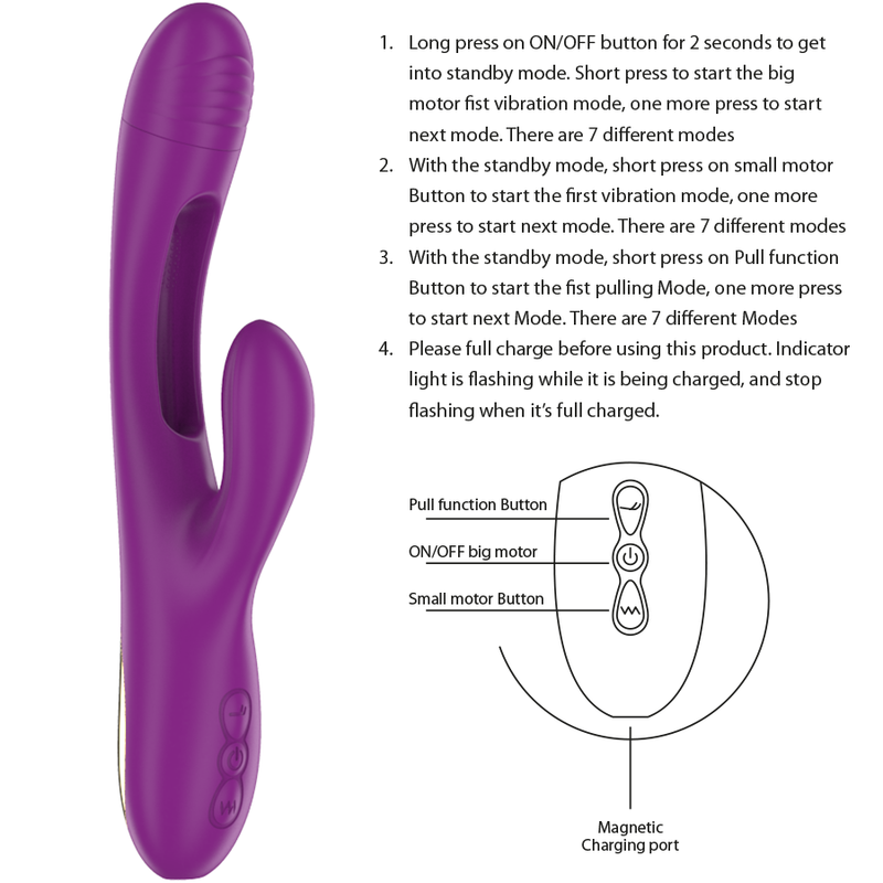 INTENSE - APOLO VIBRADOR MULTIFUNO RECARREGVEL 7 VIBRAÕES COM LÍNGUA OSCILANTE ROXA