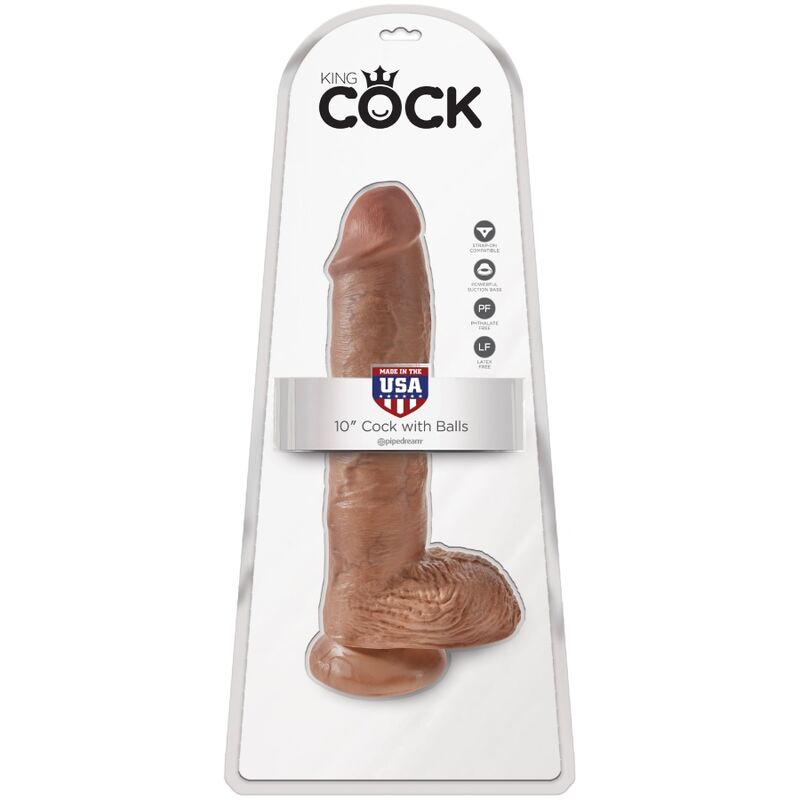 KING COCK - PÊNIS REALÍSTICO COM BOLAS 19.8 CM CARAMELO