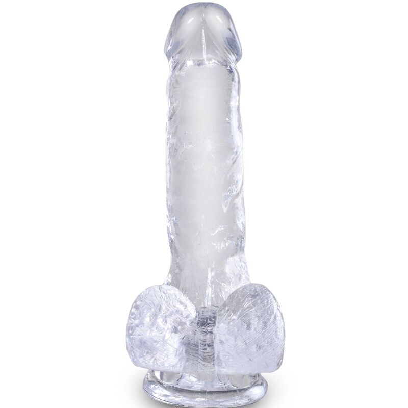 KING COCK - CLEAR PÊNIS REALÍSTICO COM BOLAS 13.5 CM TRANSPARENTE