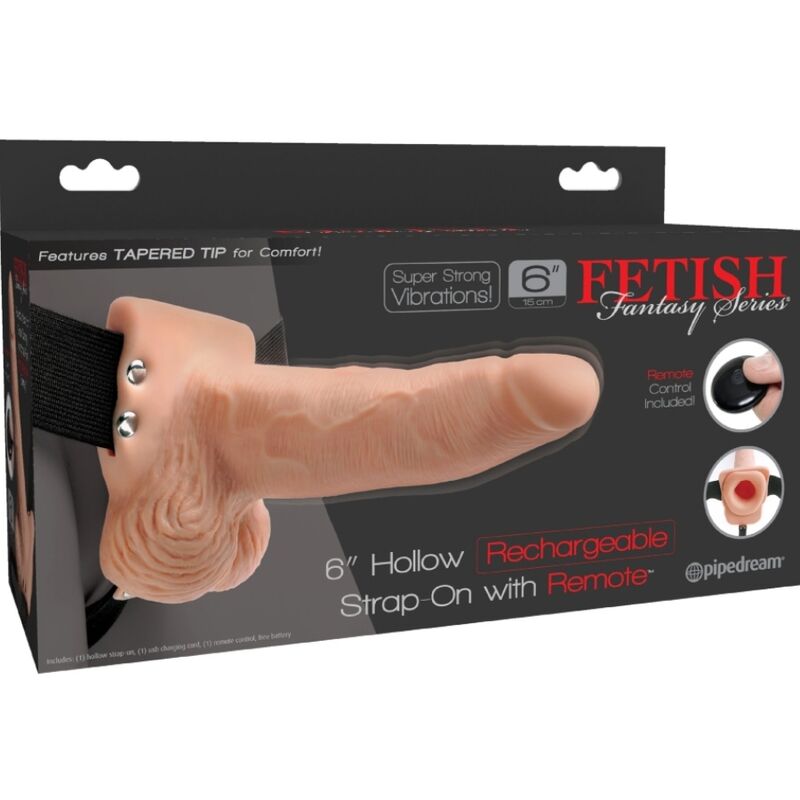 FETISH FANTASY SERIES - ARNÊS AJUSTVEL COM CONTROLE REMOTO PÊNIS REALISTA COM TESTÍCULOS RECARREGVEIS E VIBRADOR 15 CM