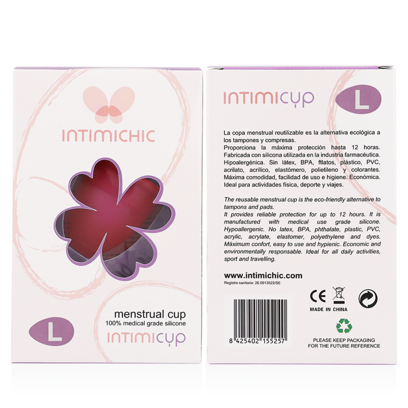 INTIMICHIC - COPO MENSTRUAL GRAU MÉDICO SILICONE - TAMANHO S