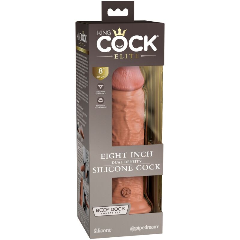 KING COCK - ELITE DILDO DE SILICONE REALISTA 20.3 CM CARAMELO