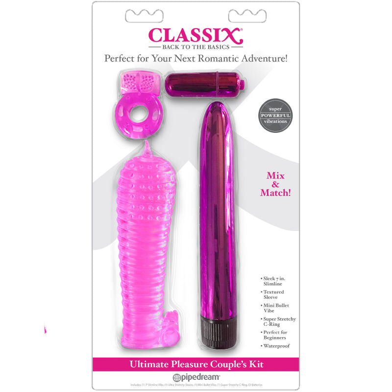 CLASSIX - KIT PARA CASAIS COM ANEL, BAINHA E BALAS ROSA