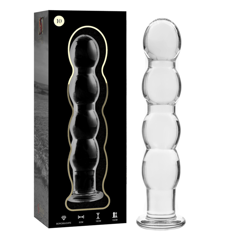 NEBULA SERIES BY IBIZA - MODELO 10 DILDO VIDRO BOROSILICADO TRANSPARENTE 16.5 CM -O- 3.5 CM