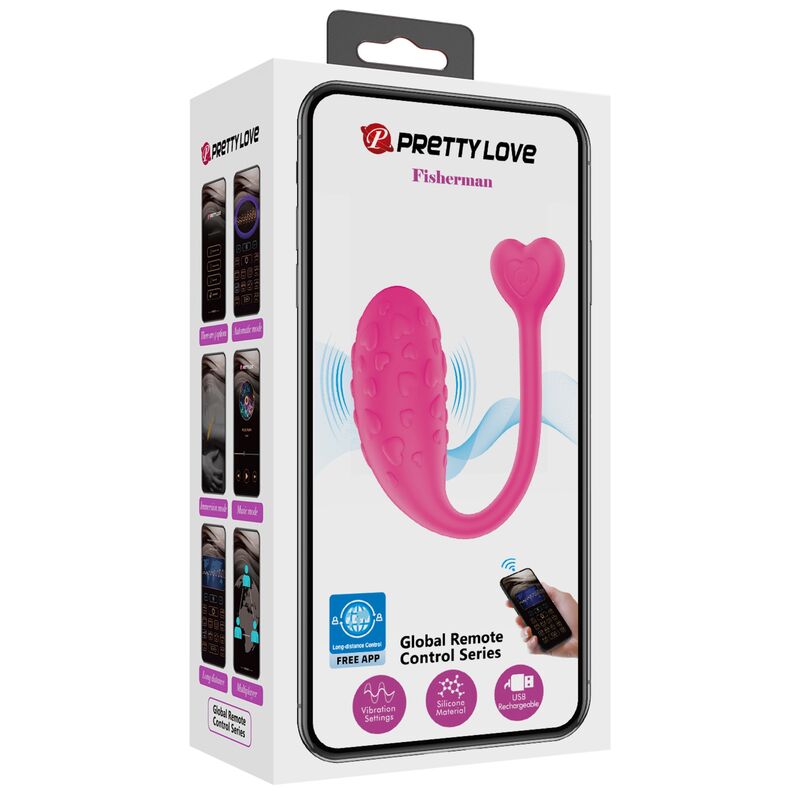 PRETTY LOVE - OVO VIBRATÓRIO ROSA FISHER CONTROLADO POR APLICATIVO