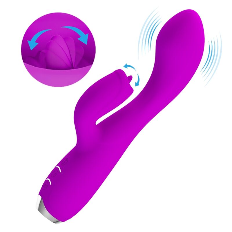 PRETTY LOVE - VIBRADOR DE COELHO RECARREGVEL GLORIA - ROXO IMPERMEVEL