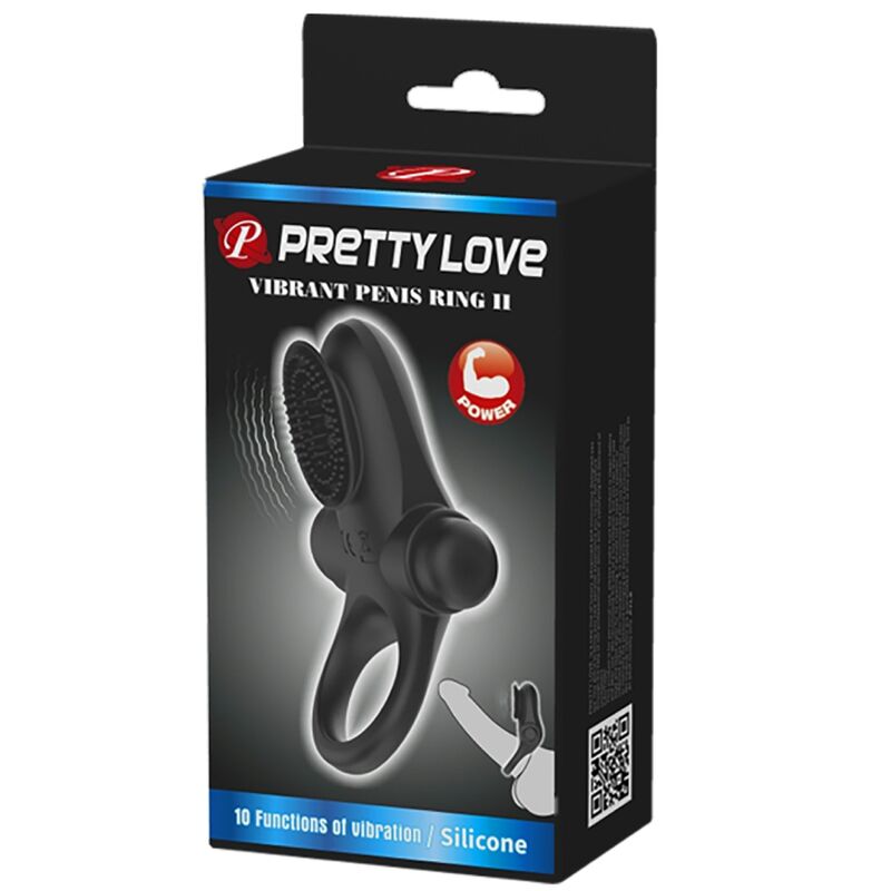 PRETTY LOVE - ANEL VIBRADOR II PARA O PÊNIS PRETO