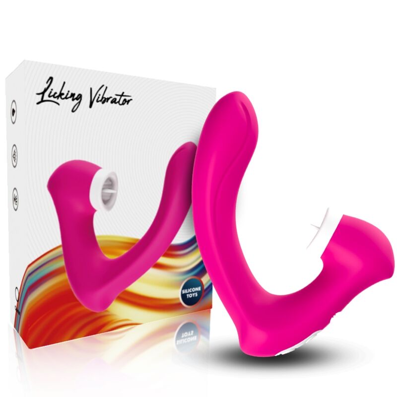 ARMONY - SECRETKISS LICKING CLITÓRIS VIBRATÓRIO E VIBRADOR CURVO FÚCSIA