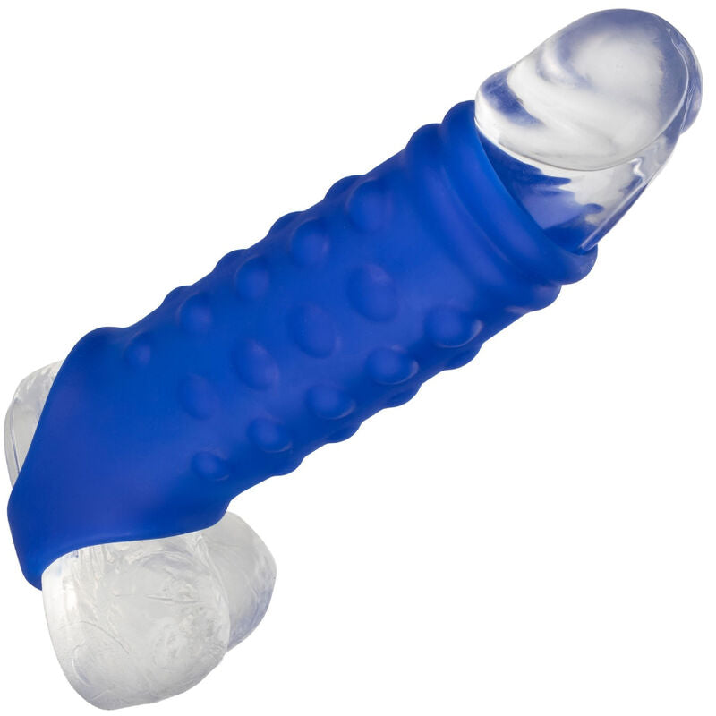 CALEXOTICS - ADMIRAL CAPA PARA PÊNIS COM FRISAS SILICONE LÍQUIDO AZUL