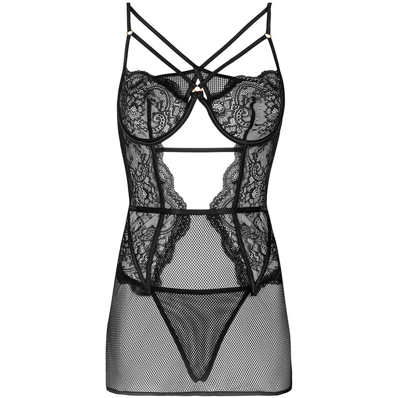 LIVCO CORSETTI FASHION - CAMISA BARIRIN LC 90633 + CALCINHA PRETA