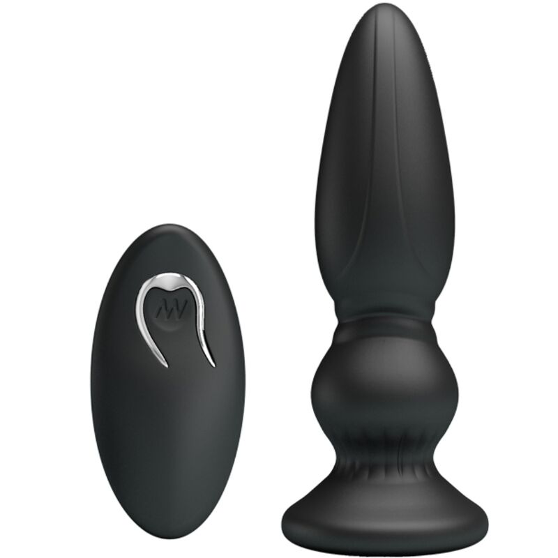 MR PLAY - PLUGUE ANAL DE CONTROLE REMOTO VIBRADOR PODEROSO PRETO