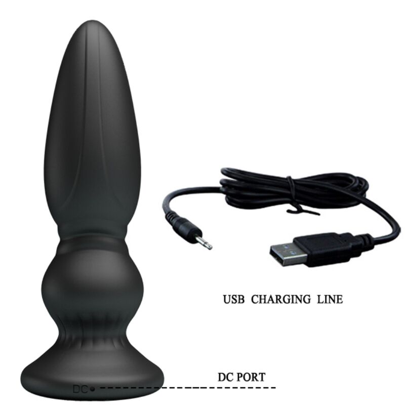 MR PLAY - PLUGUE ANAL DE CONTROLE REMOTO VIBRADOR PODEROSO PRETO