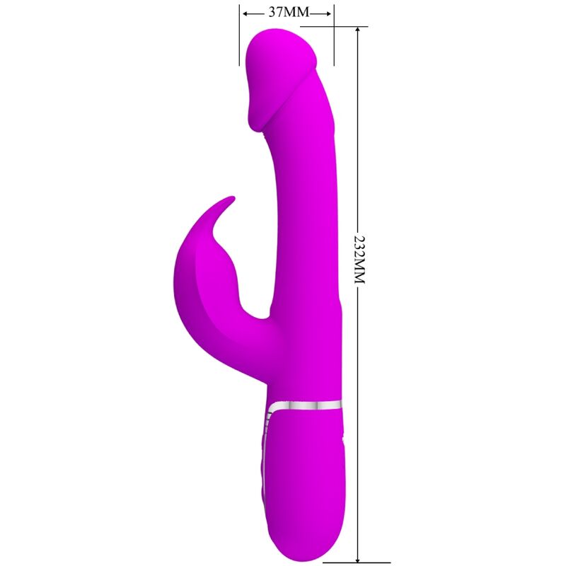 PRETTY LOVE - VIBRADOR COELHO DEJON 3 EM 1 MULTIFUNO FUCSIA