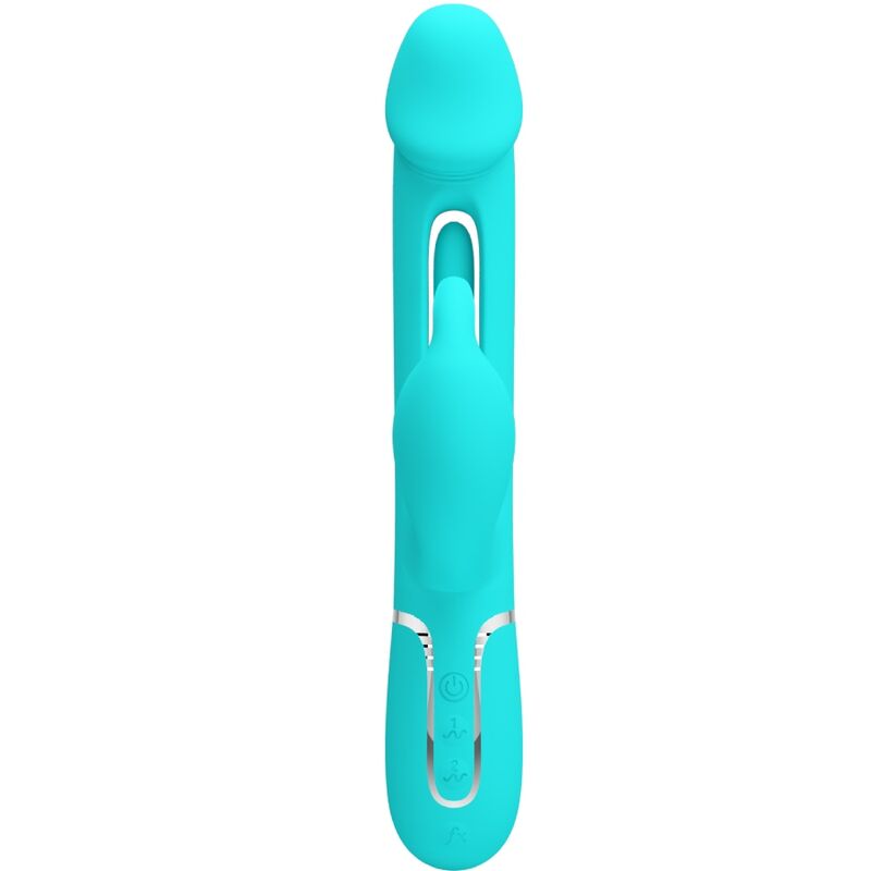 PRETTY LOVE - VIBRADOR COELHO DEJON 3 EM 1 MULTIFUNO AQUA VERDE