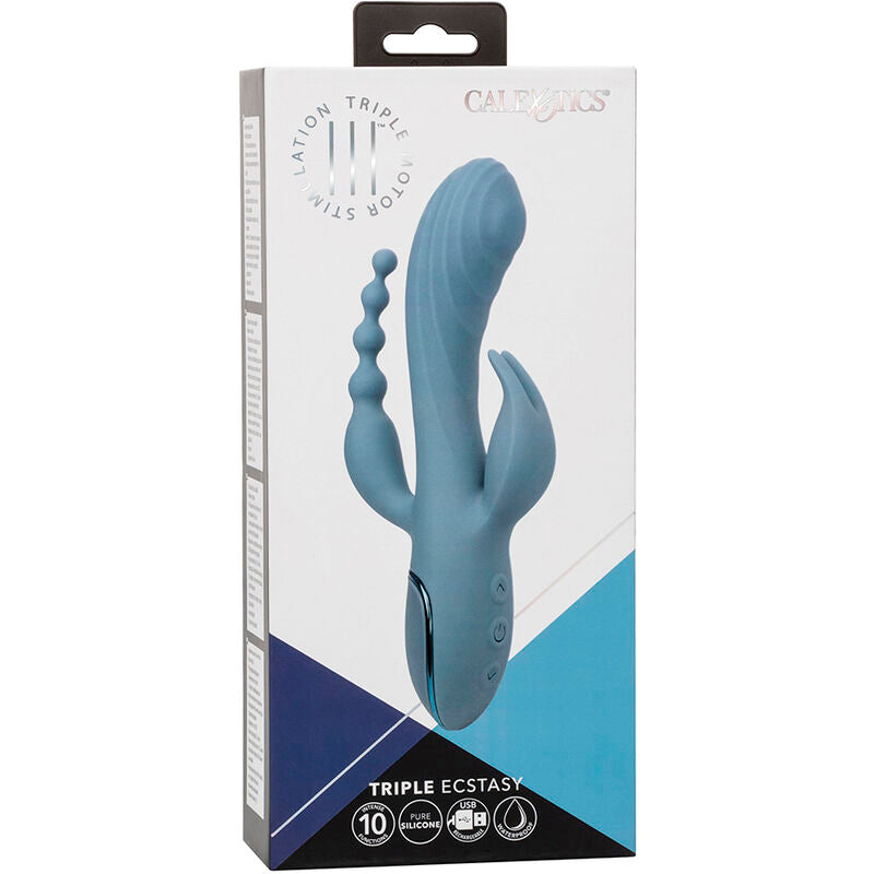 CALEXOTICS - VIBRADOR TRIPLO ECSTASY CINZA