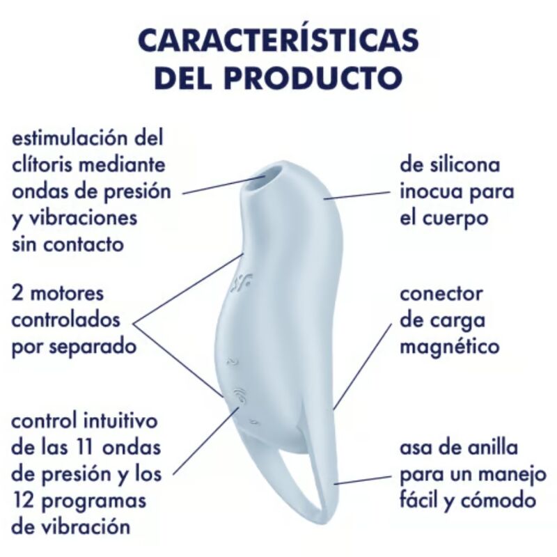 SATISFYER - POCKET PRO 1 ESTIMULADOR DE CLITÓRIS AZUL CLARO