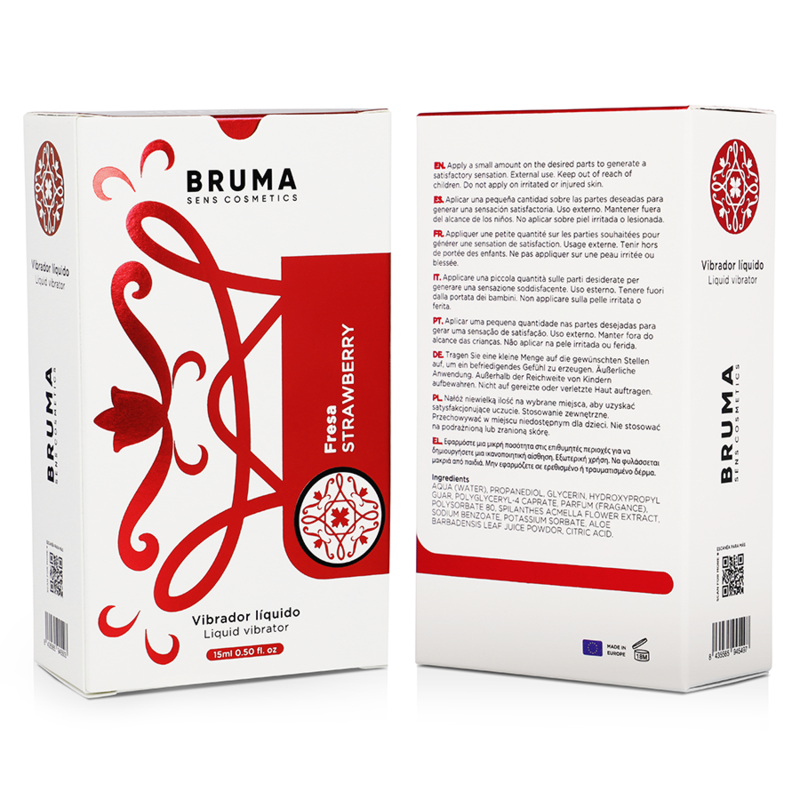 BRUMA - VIBRADOR LÍQUIDO ULTRA DESLIZANTE MORANGO 15 ML