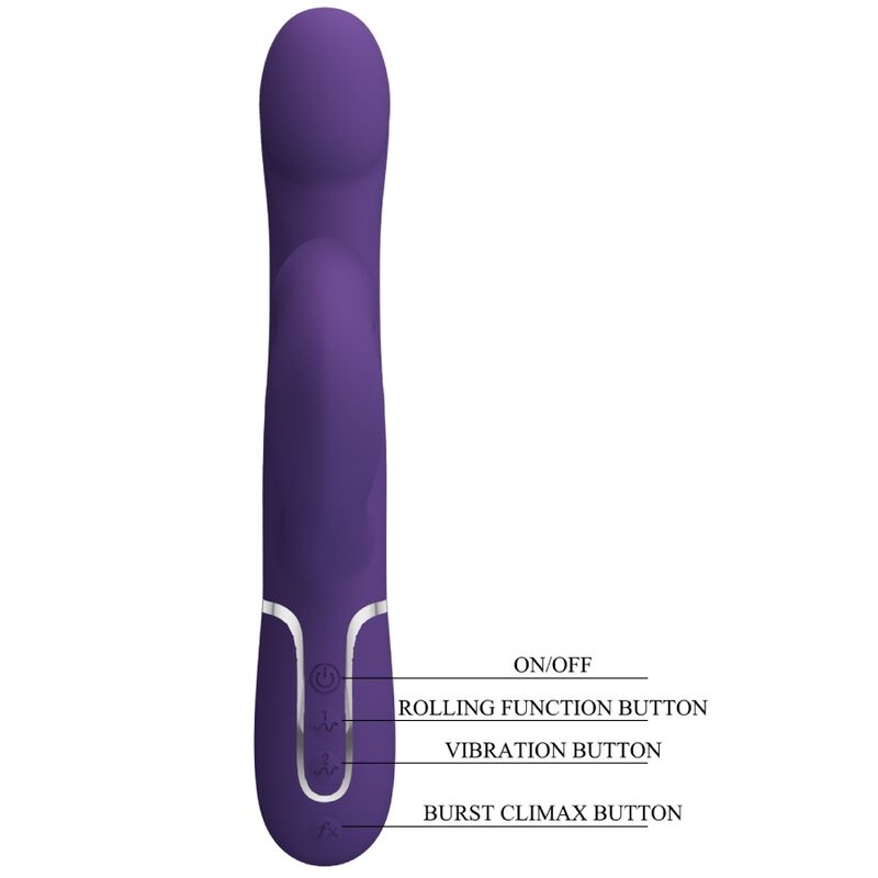 PRETTY LOVE - ZALIN VIBRADOR DE COELHO PÉROLAS 4 EM 1 ROXO