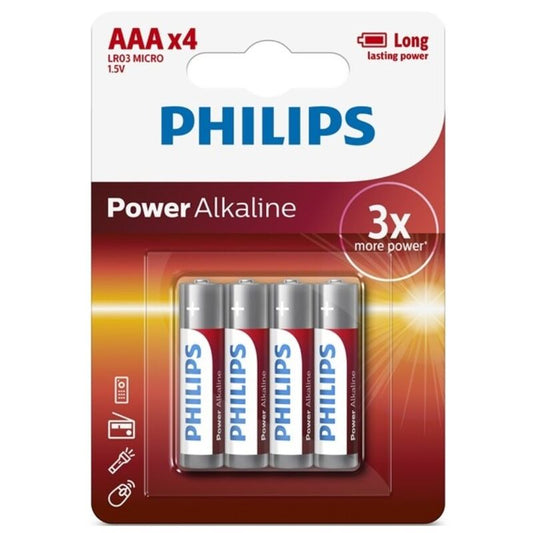 PHILIPS - BATERIA POWER ALCALINA AAA LR03 4 PACK