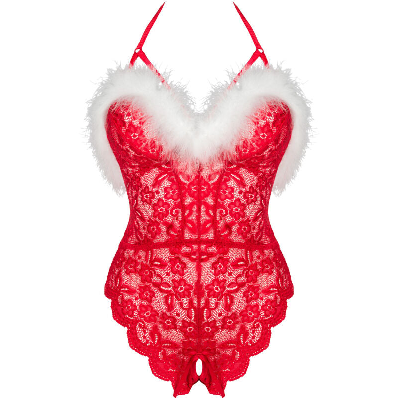 LIVCO CORSETTI FASHION - BODY FEMININO DE RENDA SANTA SEM COSTURA NATAL S/M