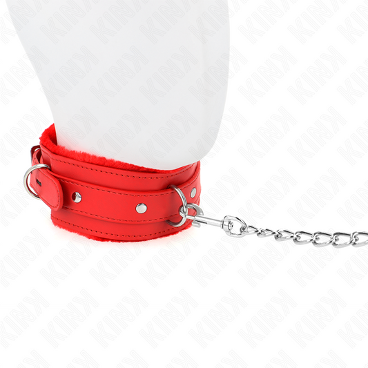 KINK - COLAR COM TRELA 65 CM COM RESTRIÇÕES VERMELHO 36-42 CM X 5,5 CM