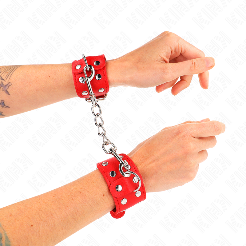 KINK - PULSEIRAS COM LINHA DUPLA DE PREGOS AJUSTÁVEIS VERMELHO