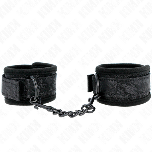 KINK - PUNHOS COBERTOS DE RENDA ESCURA NEOPRENE AJUSTÁVEL PRETO 20-29 CM X 5 CM