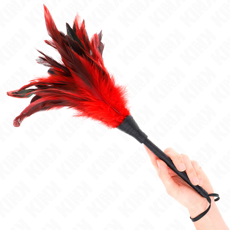 KINK - PENAS DE FRANGO EM FORMA DE CHIFRE VERMELHO 36 CM