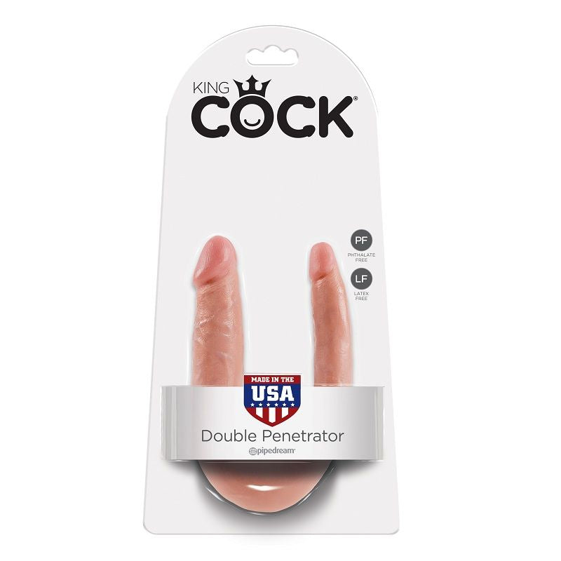 KING COCK - DILDO DE DUPLA PENETRAO 12.7 CM NATURAL