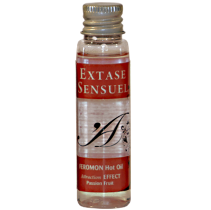 EXTASE SENSUAL - ÓLEO DE MASSAGEM DE EFEITO CALOR COM FEROMÔNIOS DE MARACUJ VIAGEM 35 ML