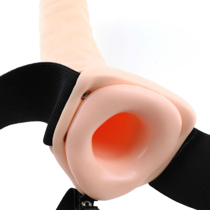 FETISH FANTASY SERIES - 19 CM VIBRATÓRIO OCO STRAP-ON MARROM