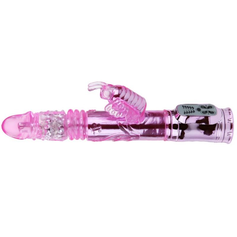 BAILE - VIBRADOR RECARREGVEL COM ROTAO E ESTIMULADOR DE BORBOLETA PULSANTE