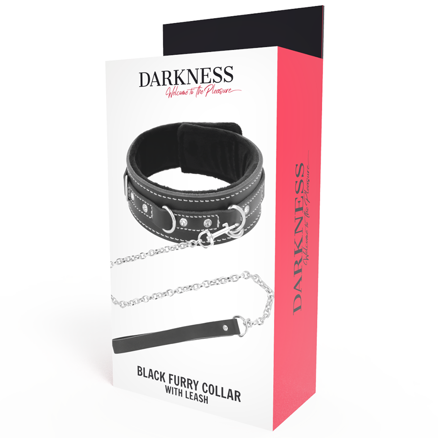 DARKNESS - COLAR DE COURO DE ALTA QUALIDADE COM TRELA