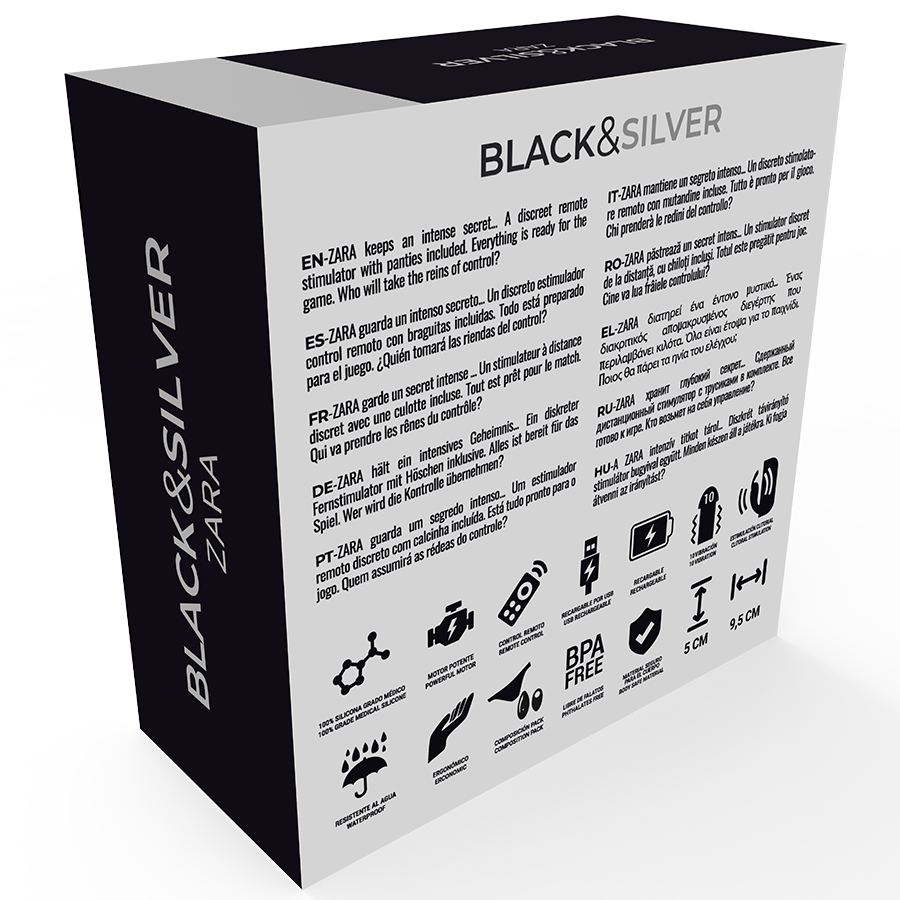 BLACK&SILVER - ESTIMULADOR DE CONTROLE REMOTO ZARA COM CALA GRTIS