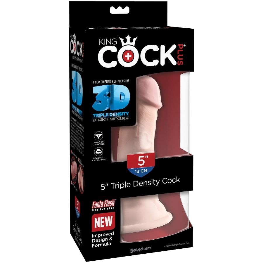 KING COCK - DILDO TRIPLA DENSIDADE 13 CM