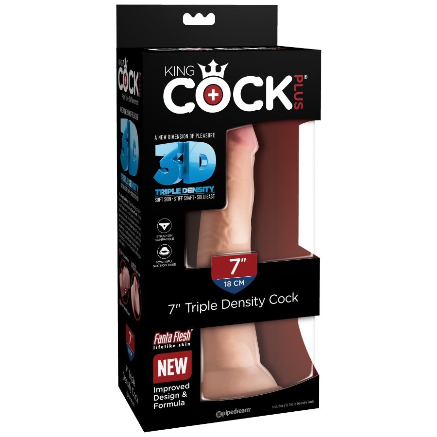 KING COCK - DILDO TRIPLA DENSIDADE 18 CM