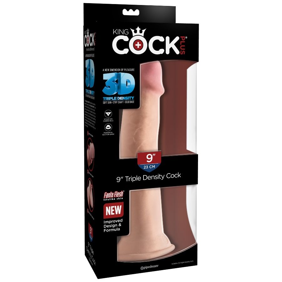 KING COCK - DILDO TRIPLA DENSIDADE 23 CM