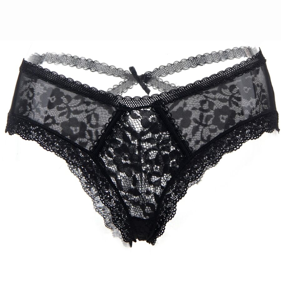 QUEEN LINGERIE - CALCINHA DE RENDA FLORAL S/M