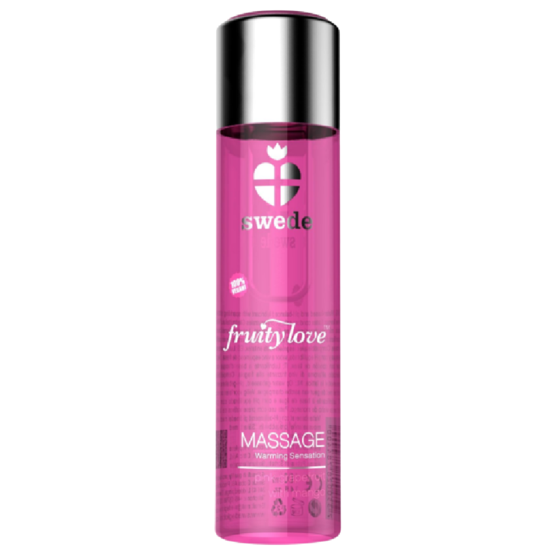 SWEDE - FRUITY LOVE EFEITO DE AQUECIMENTO ÓLEO DE MASSAGEM ROSA FRAMBOESA E RUIBARBO 120 ML