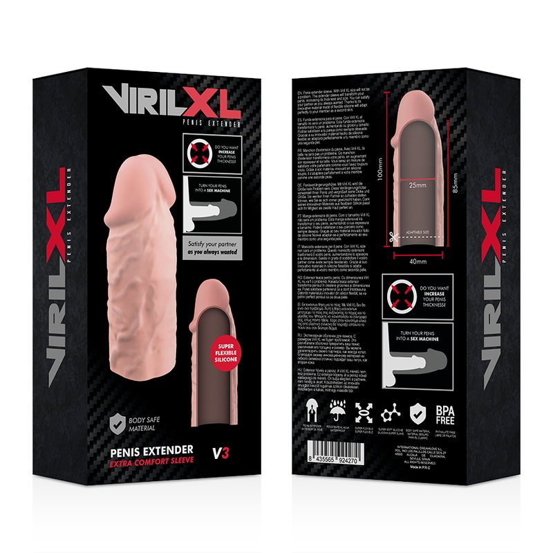 VIRILXL - EXTENSÃO DE PÊNIS NATURAL DE SILICONE LÍQUIDO V3