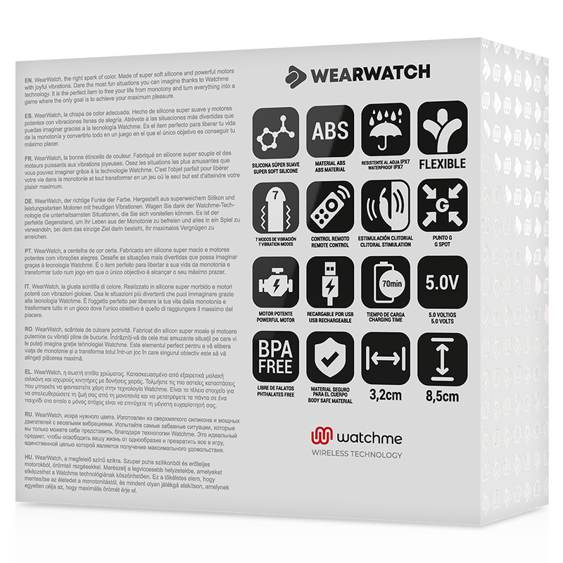 WEARWATCH - VIBRADOR WATCHME DUAL TECHNOLOGY FÚCSIA/AZABACHE