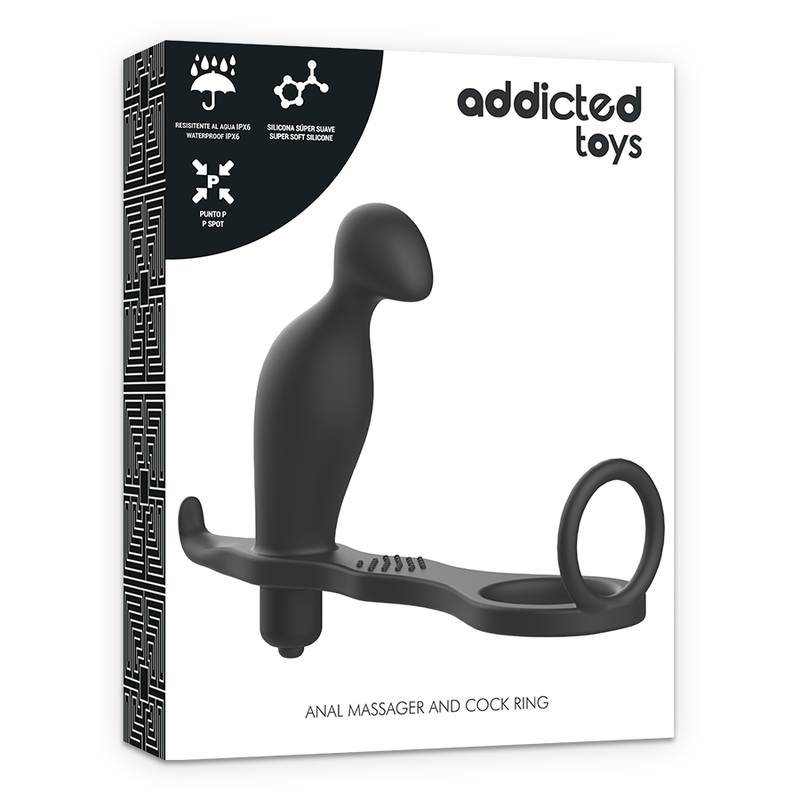 ADDICTED TOYS - PLUG ANAL - COM ANEL DE SILICONE PRETO 12 CM